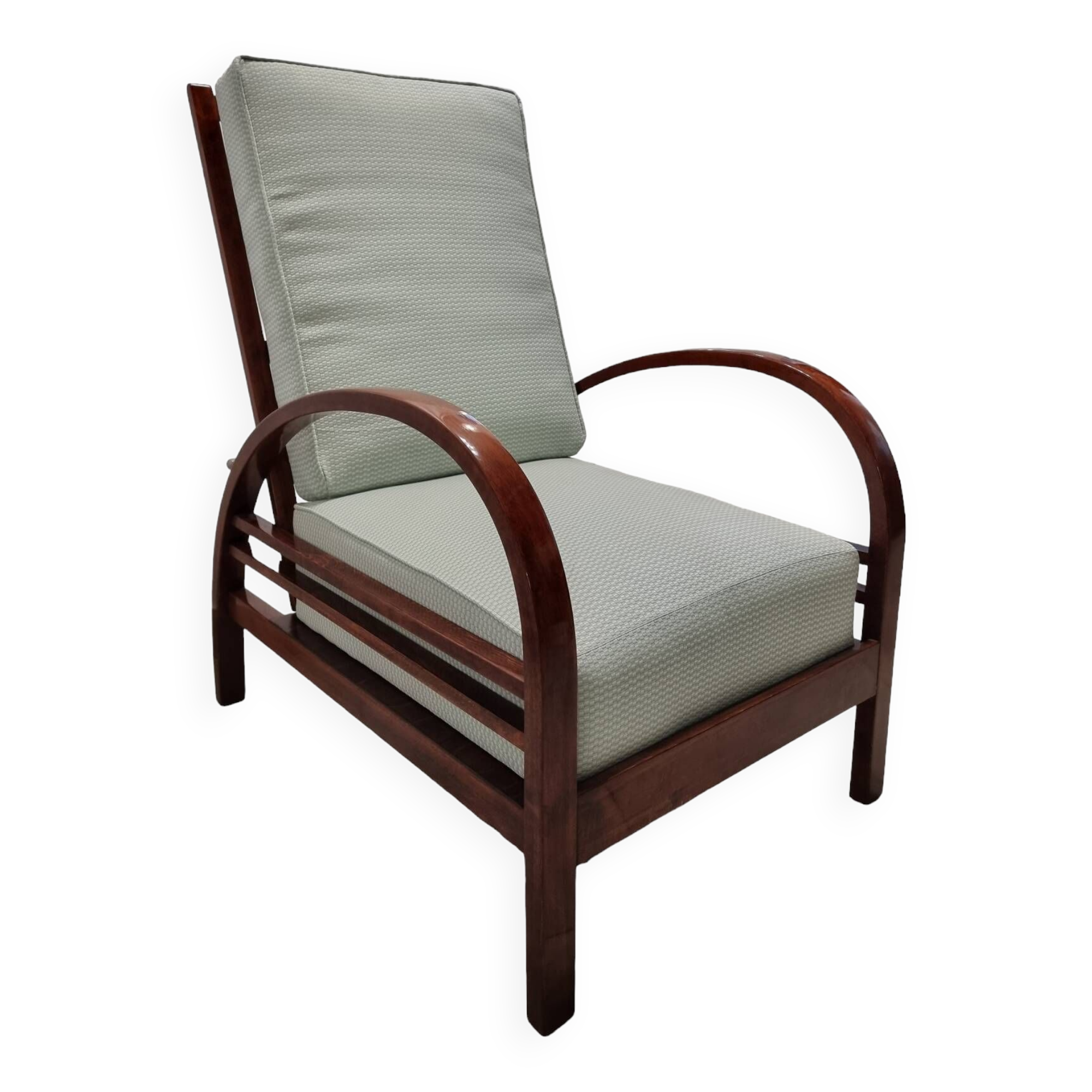 Art deco armchair with adjustable backrest, Halabala style