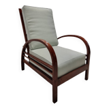 Art deco armchair with adjustable backrest, Halabala style