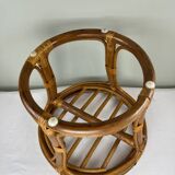 Vintage rattan pouf