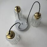Ancien lustre cascade vintage 3 feux 1960