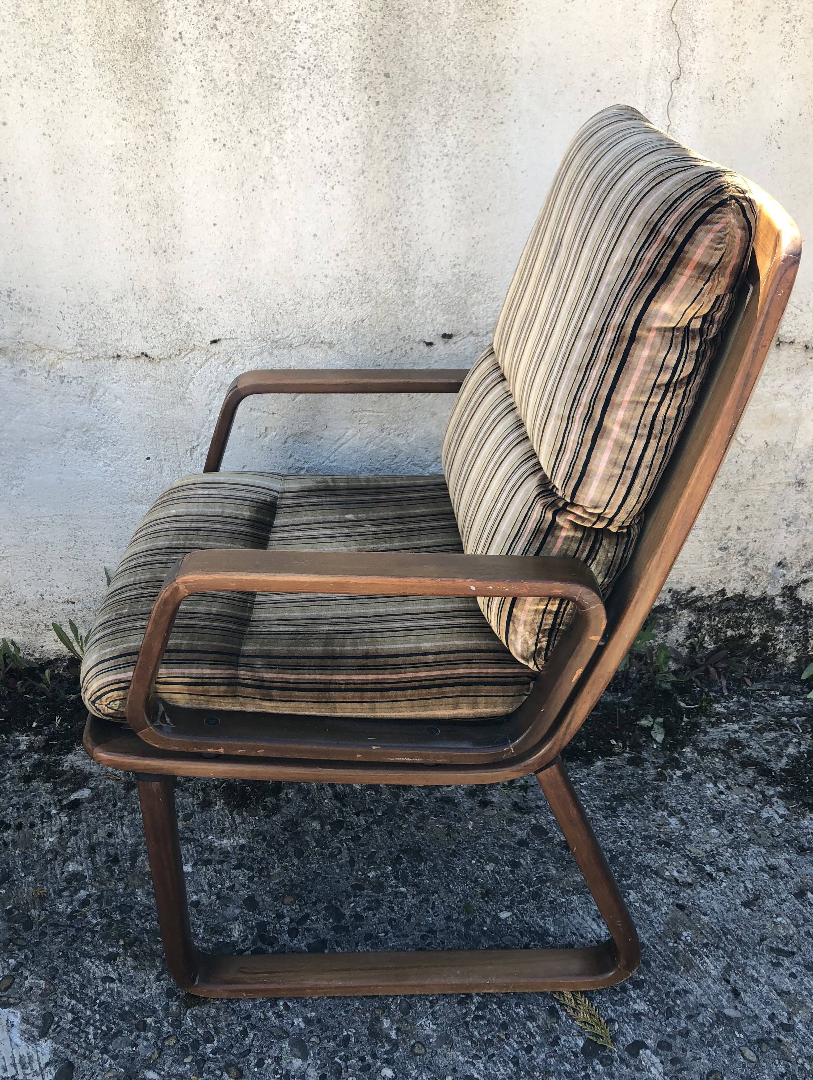 Vintage sled foot armchairs from the 70s