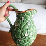 Pitcher and dish in strawberry leaf and flower slip