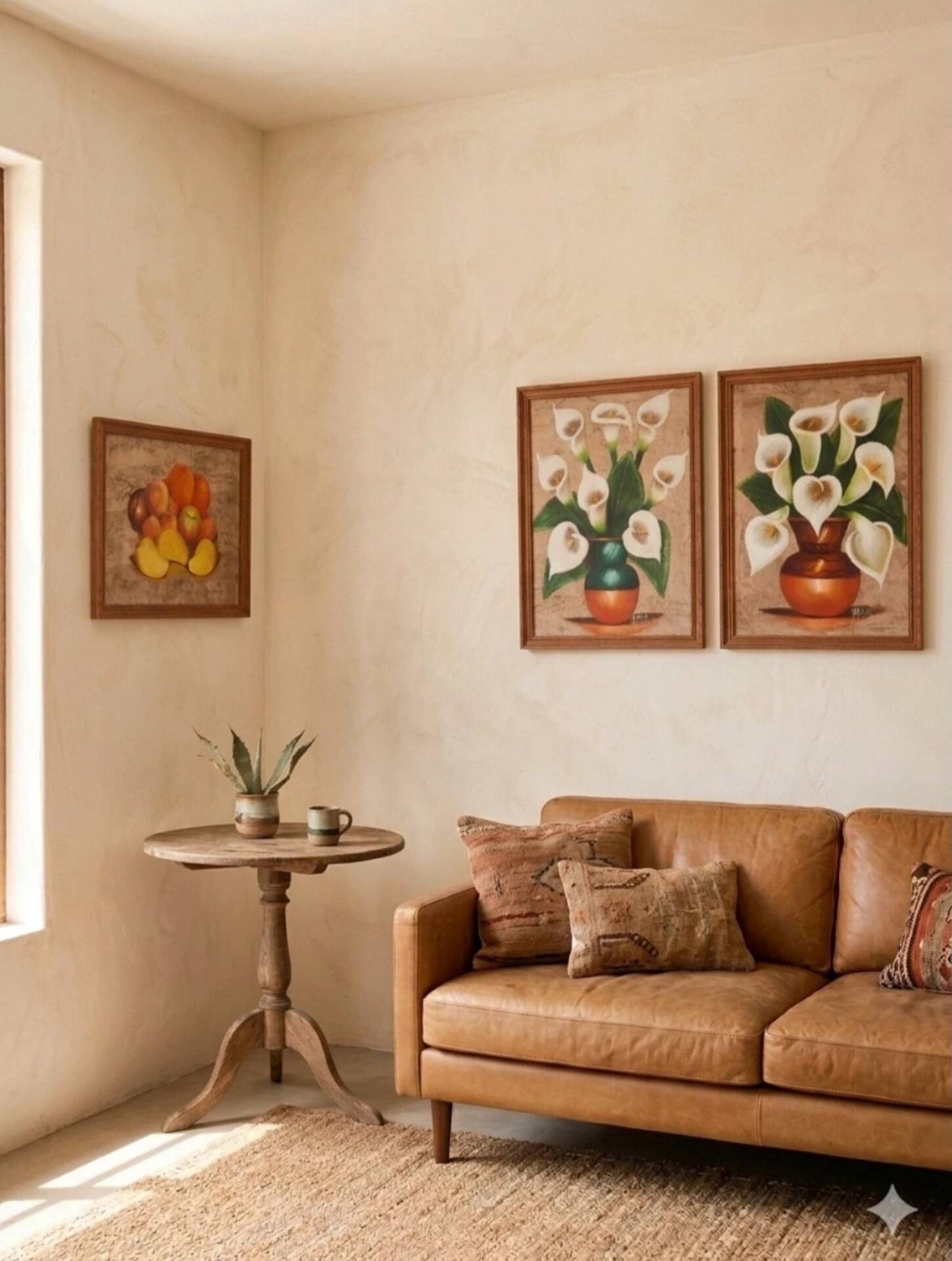 Triptyque nature morte sur papier Amate Marin Mexico