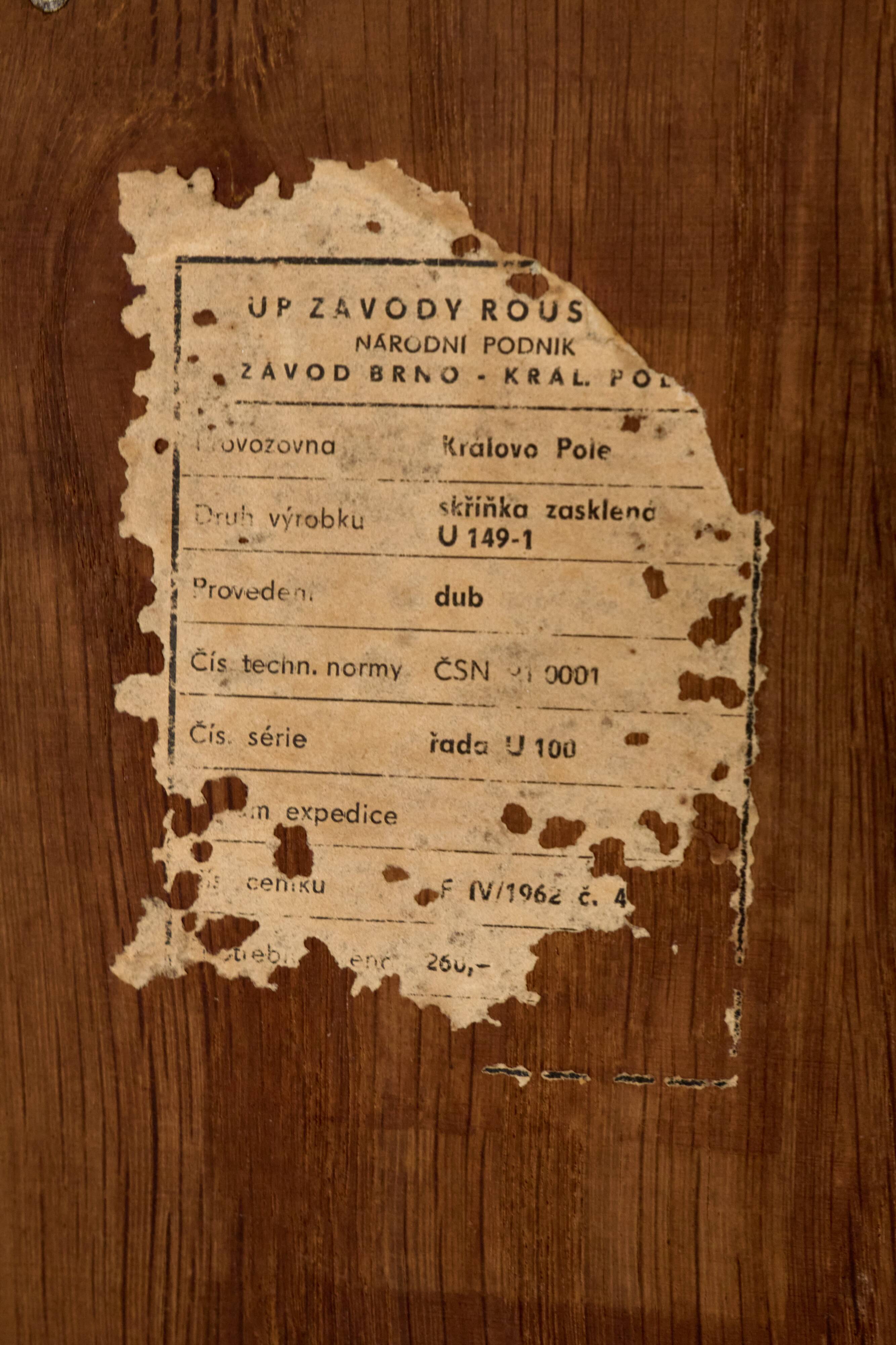 Vintage Display Cabinet, UP závody, 1960s, Czechoslovakia