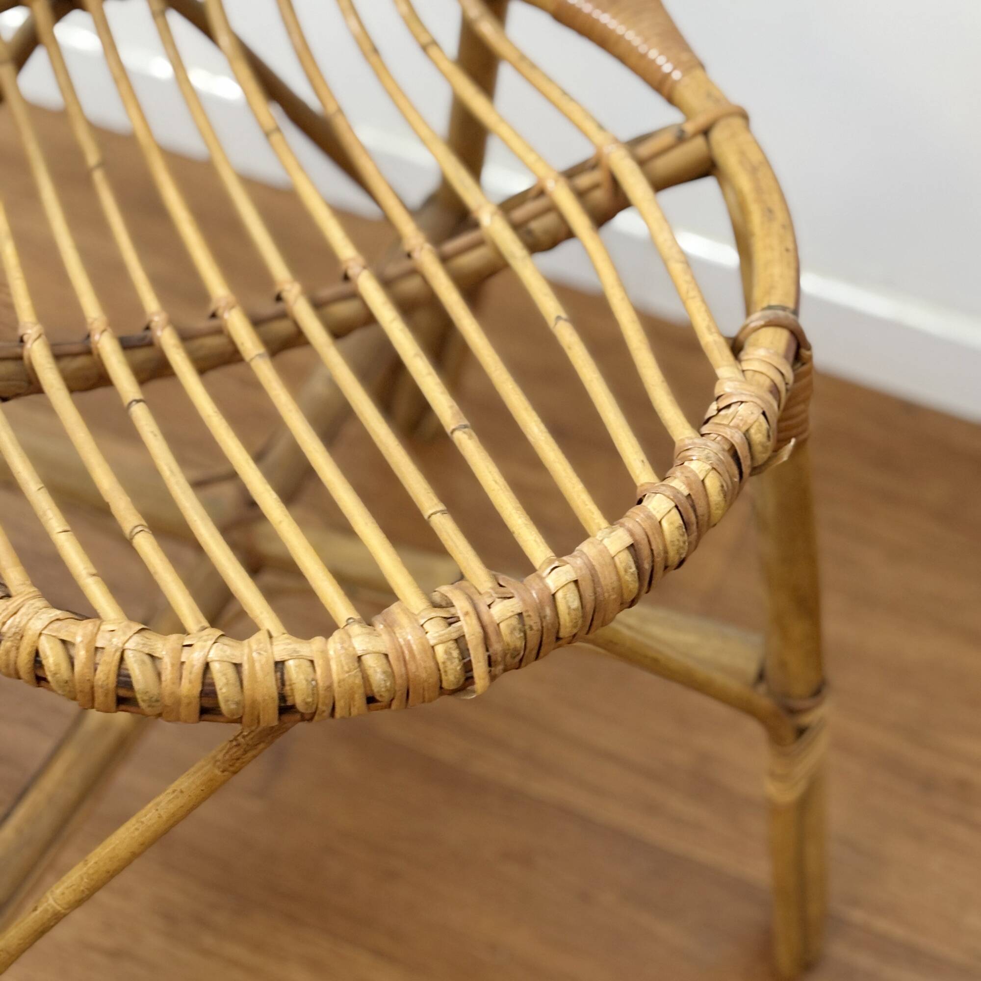 Pair of vintage 1960s rattan chairs