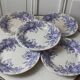 Lot de 5 assiettes plates Terre de Fer U&C Sarreguemines "Rubia" XIXème