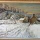 Large oil on canvas signed by Victor Zolnierowicz – Snowy landscape in