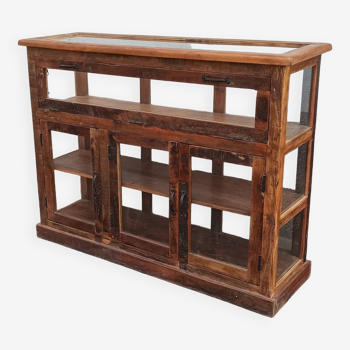 Old wooden display case