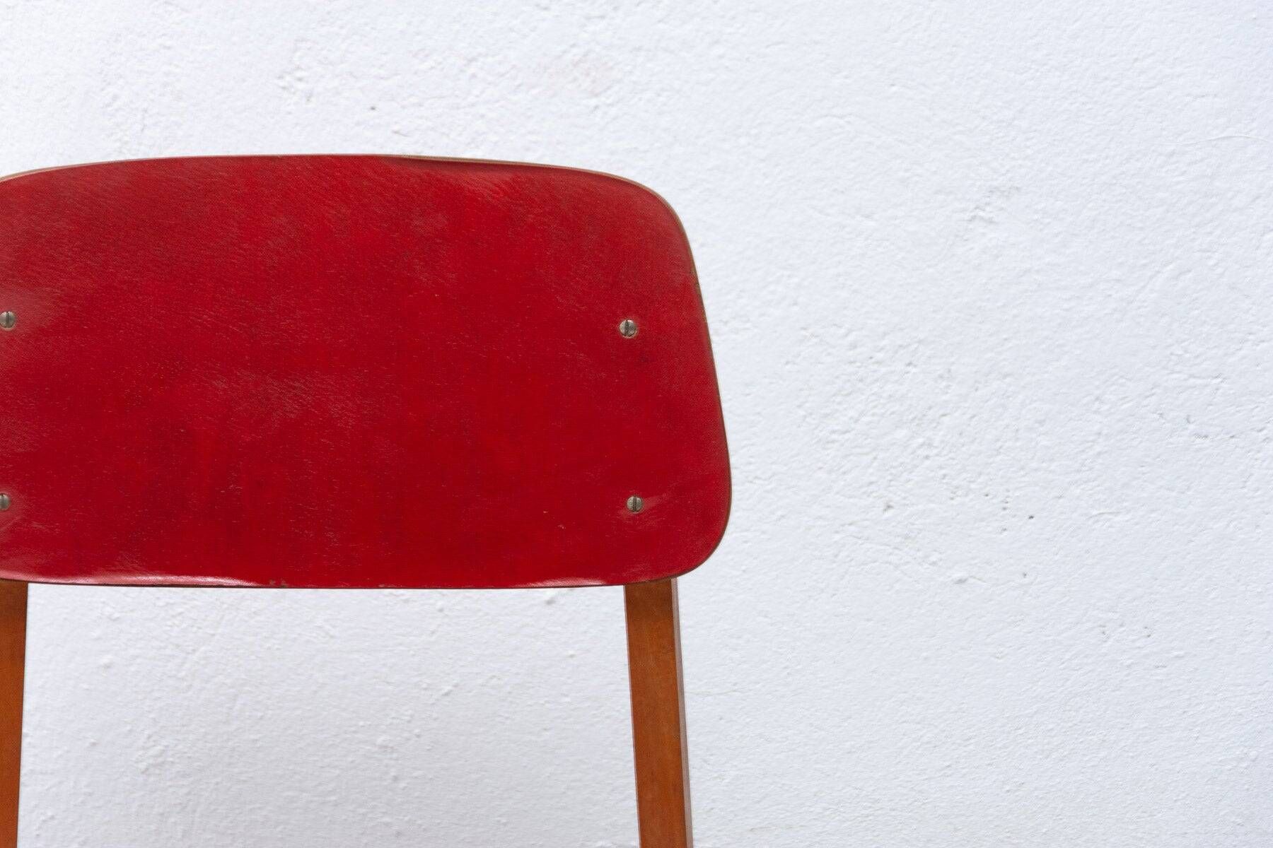 Mid-century colour chair, vintage wooden accent seating, 1960s
