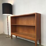Bibliothèque en chêne avec sabots en laiton 60's