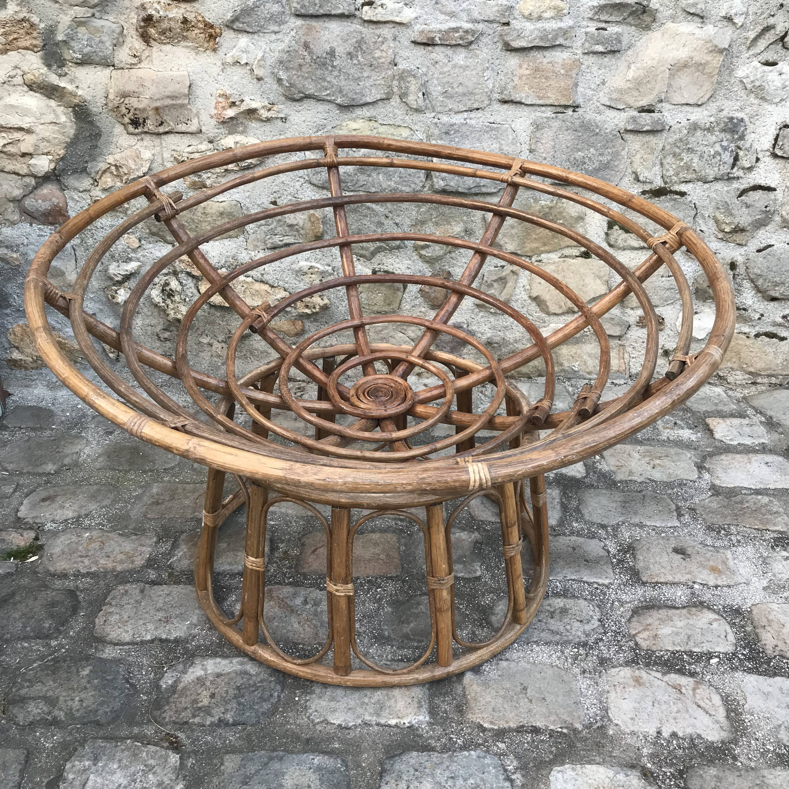 Papasan rattan armchair