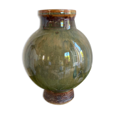Vase ball glazed pottery signed
