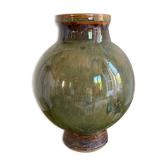 Vase ball glazed pottery signed