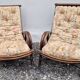 Pair of vintage wicker armchairs
