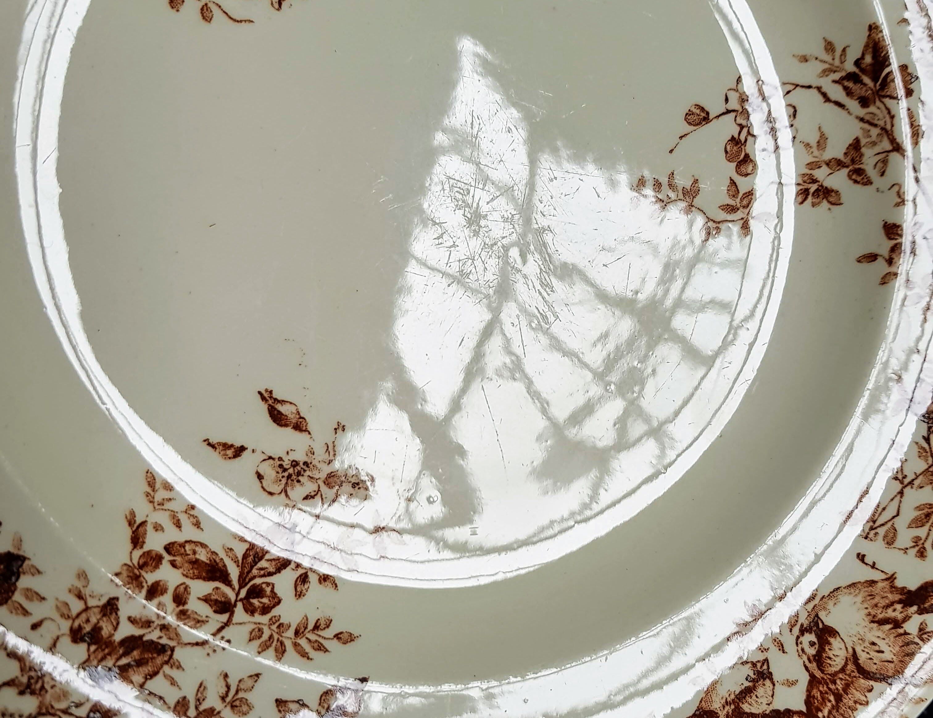 Set of Five Antique French Ceramic Plates with Birds and Flowers - Longwy - late XIX century