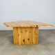 Table basse en pin massif forme organique, années 80