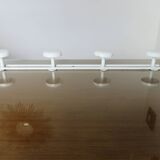 Wall coat rack with 4 hooks in white lacquered metal 1970