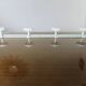 Wall coat rack with 4 hooks in white lacquered metal 1970