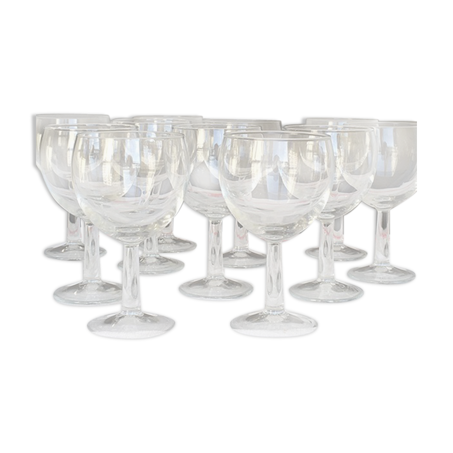 Set of 11 old balloon glasses