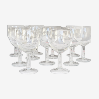 Set of 11 old balloon glasses