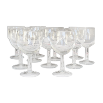 Set of 11 old balloon glasses