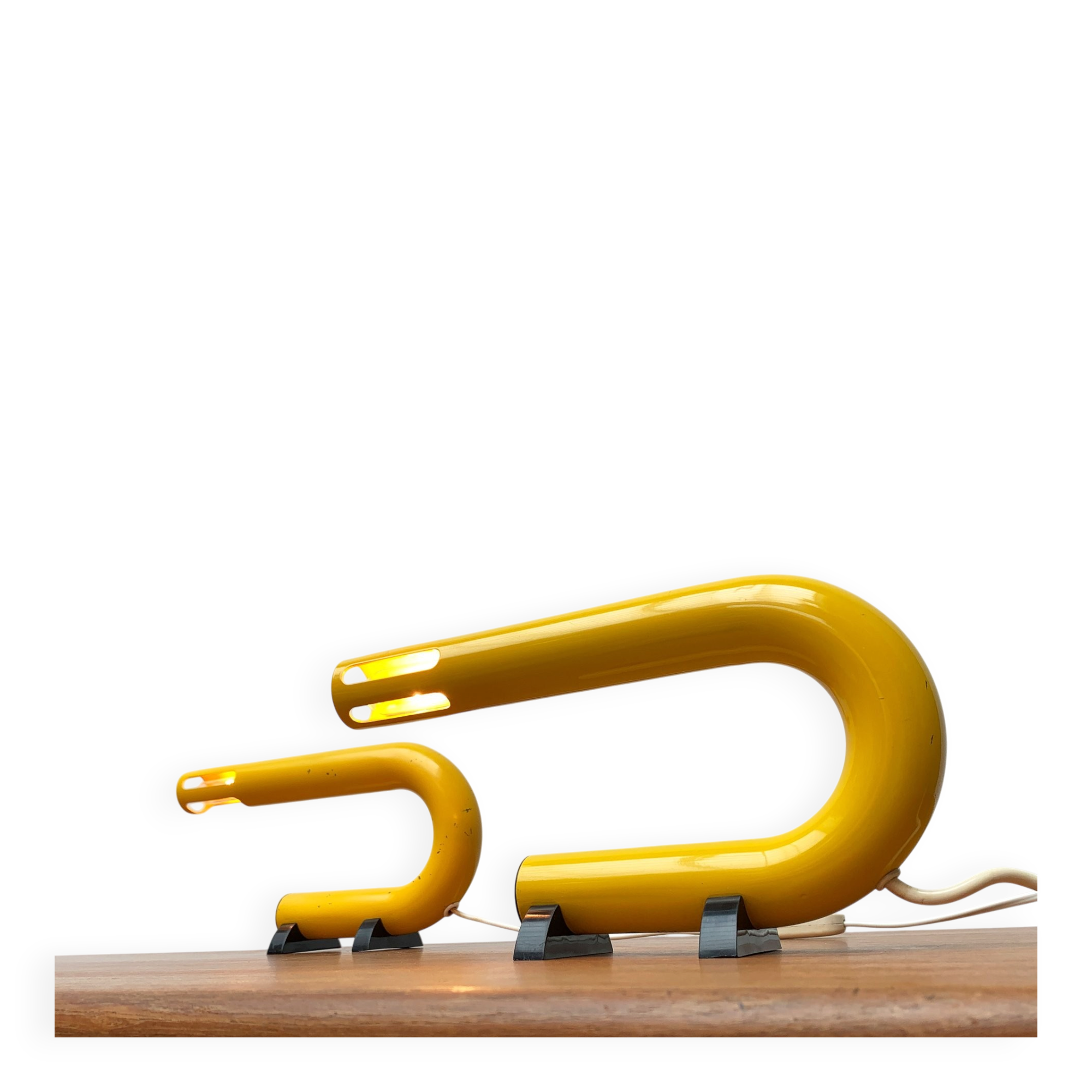 Lampes de table modèle C 452 de l'ère spatiale postmoderne italienne du milieu du siècle, 1960, lot de 2