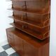 Teak 1960s sideboard with bookcase upright back panel, Danish 60s