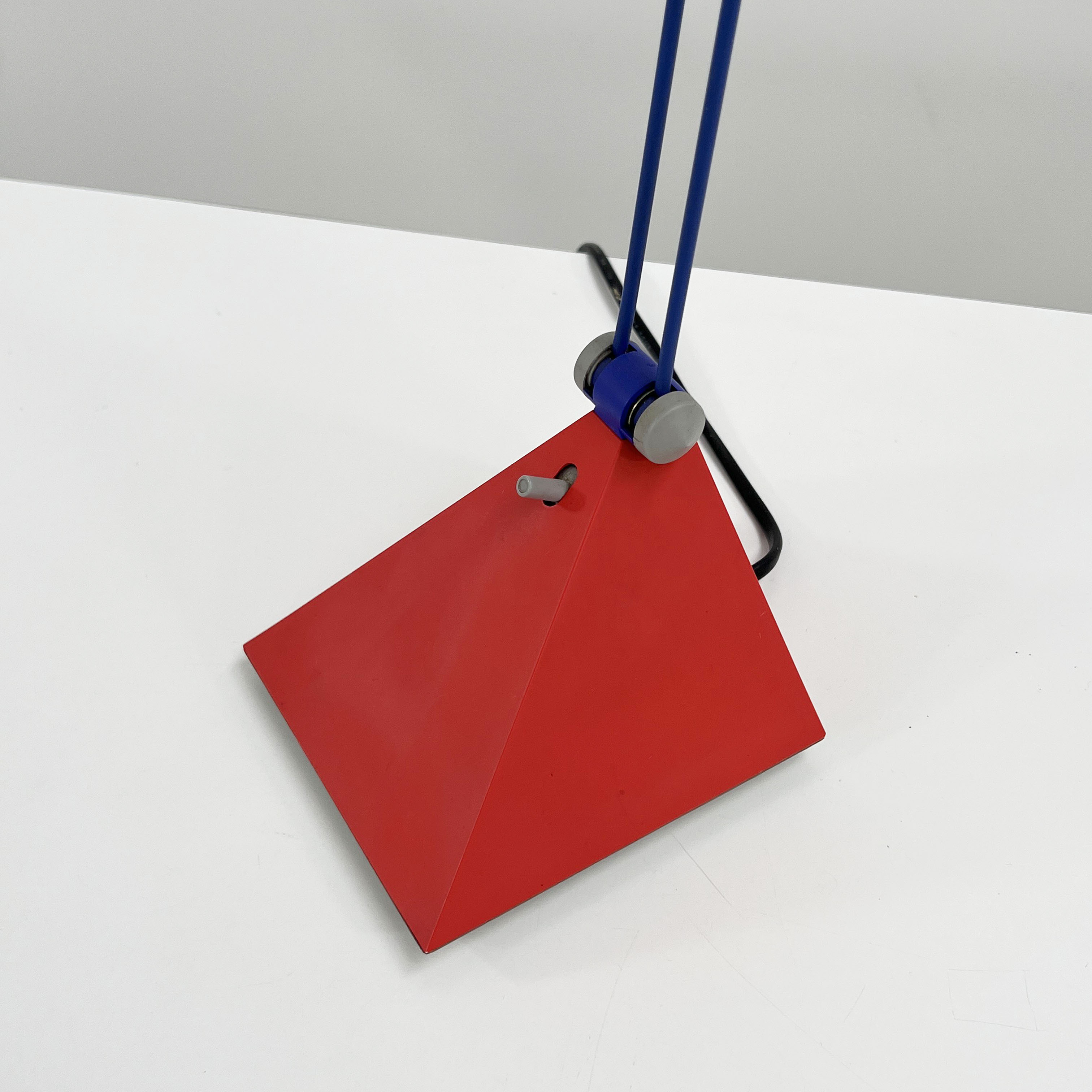 Red desk lamp by lungean & pellmann for brilliant leuchten germany, 1980