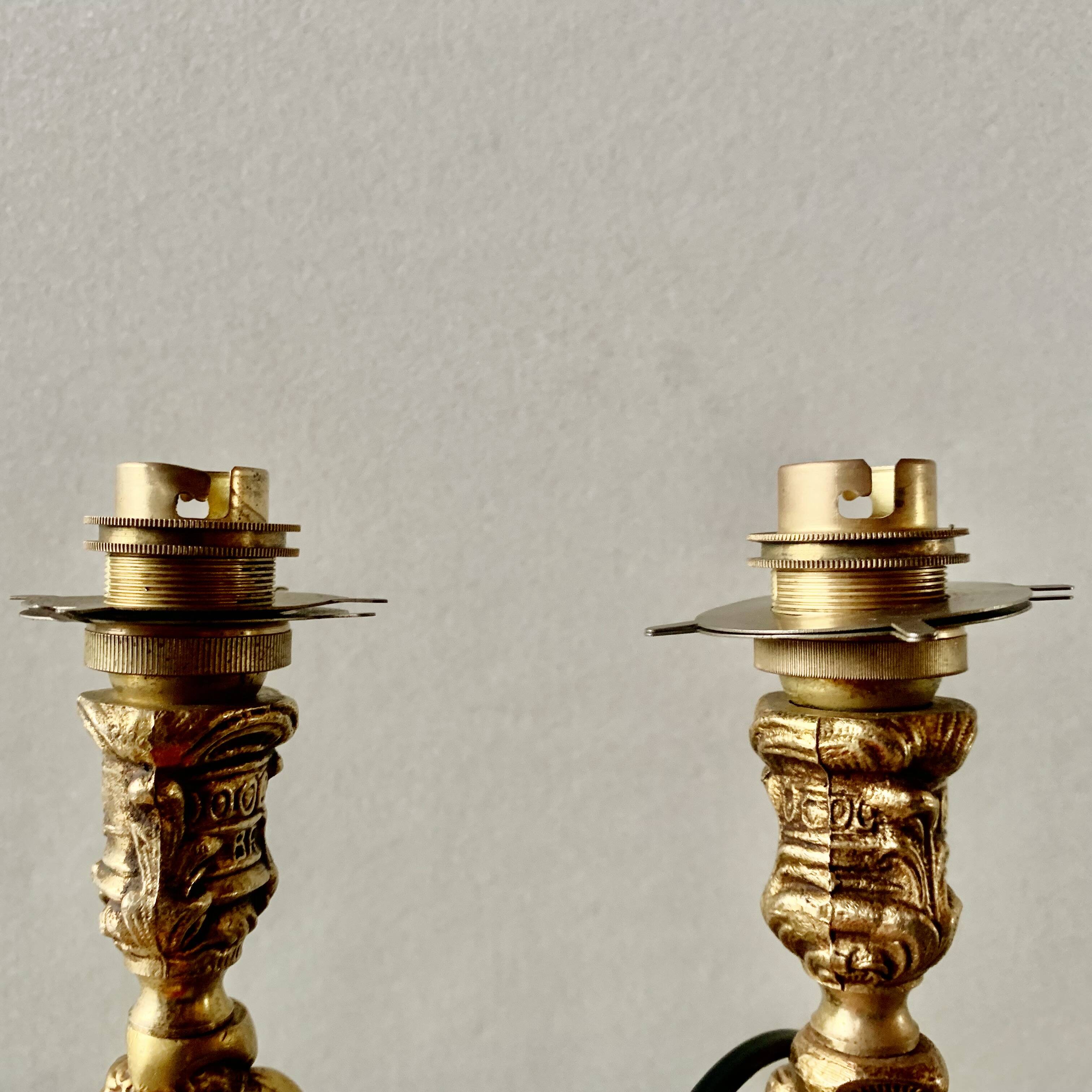 Pair of vintage brass lamps