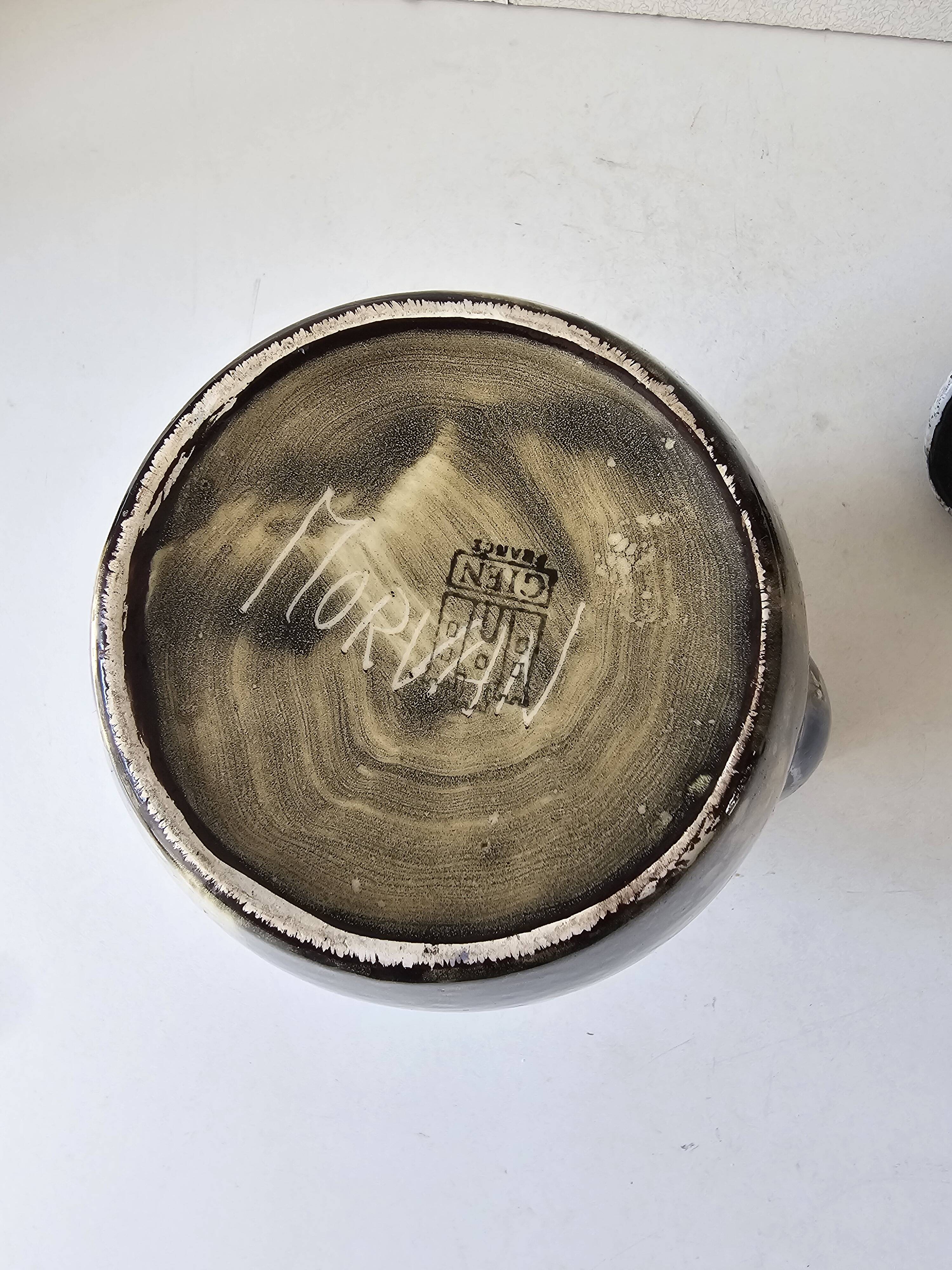 Glazed ceramic teapot Signed Morvan (Design by Gaston Gaubier)