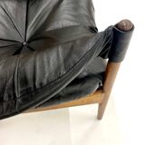 Pair of Modus armchairs in rosewood and leather, Kristian Solmer Vedel for Soren Willadsen 1960