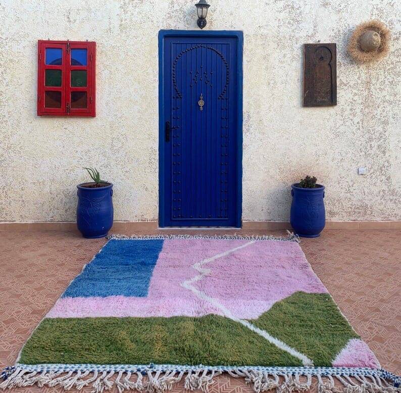 Handmade pure wool rug, size 150 x 250 cm