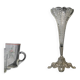Vase Art Nouveau, verre pressé et étain, France, début du 20e siècle