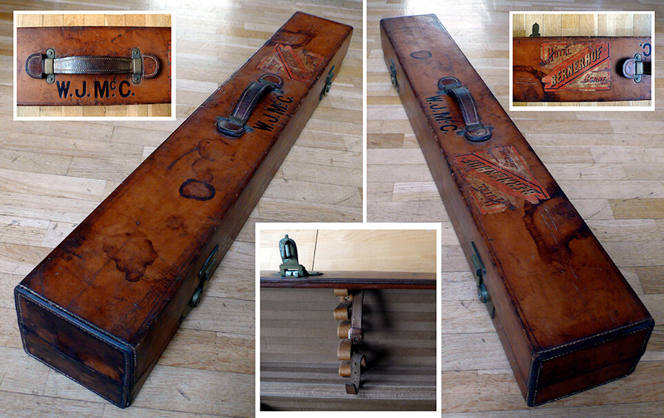 Old travel case for leather billiard cues