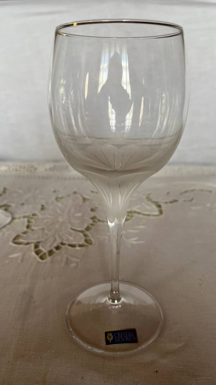 Set of 4 vintage Sèvres Primavera crystal stemware