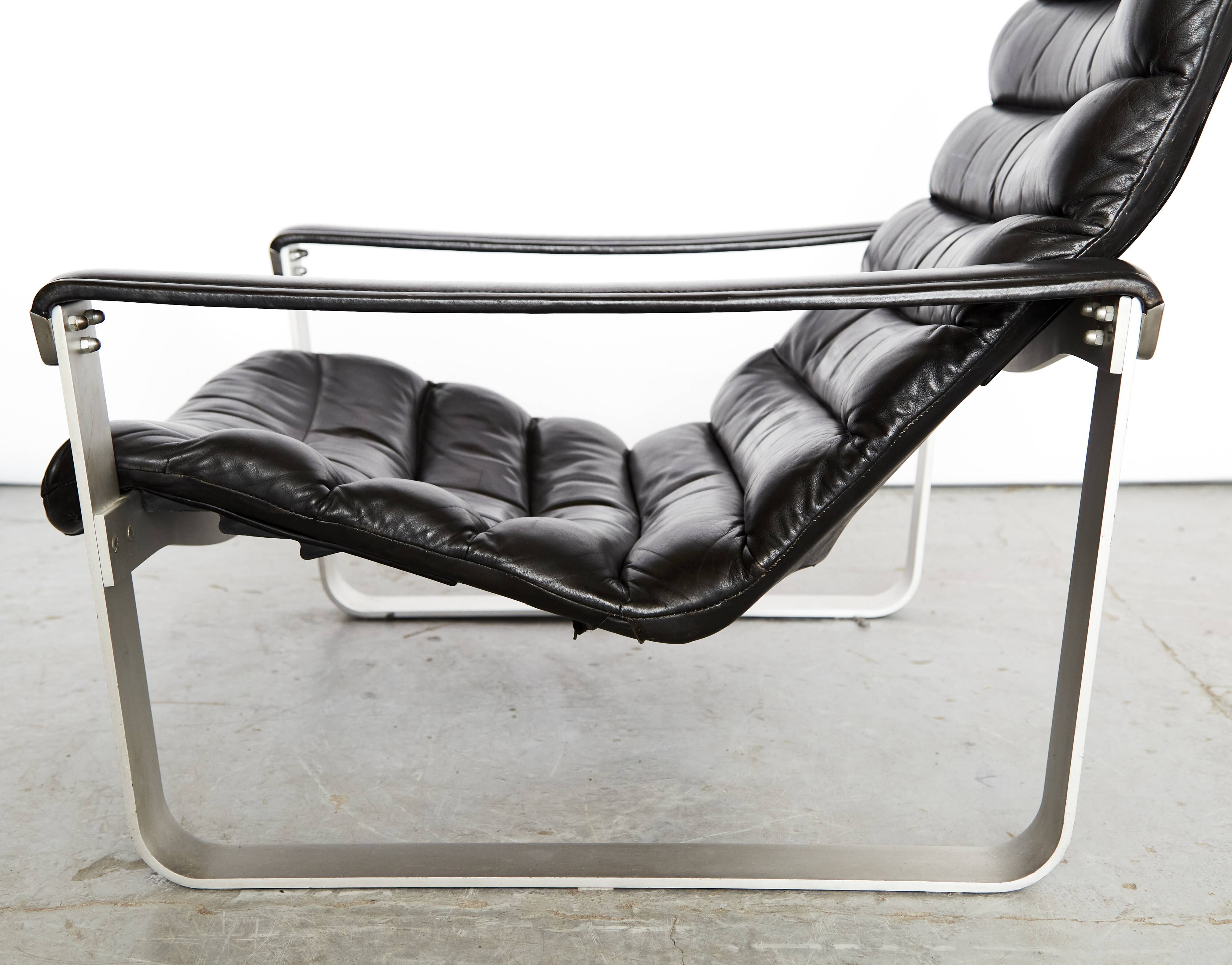 Lounge chair and ottoman Ilmari Lappalainen "Pulkka" for ASKO