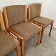 Lot 4 vintage chairs in pine and wool design Mann 70s