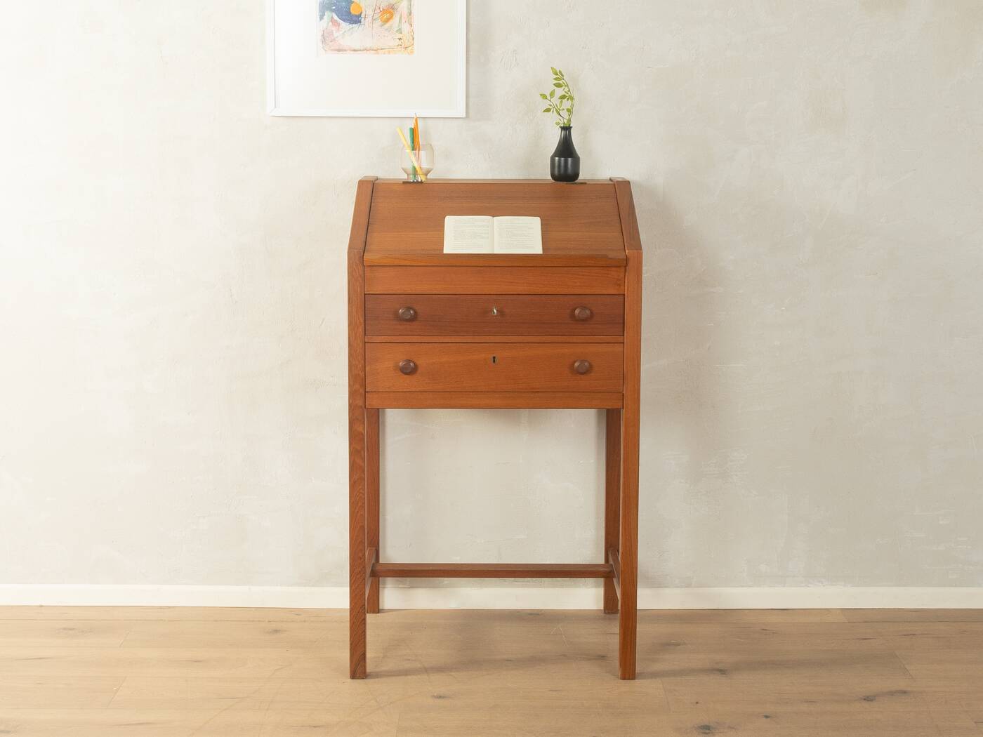 Classic standing desk from the 1960s, teak veneer, Denmark