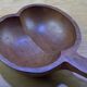 Wooden apple-shaped fruit bowl