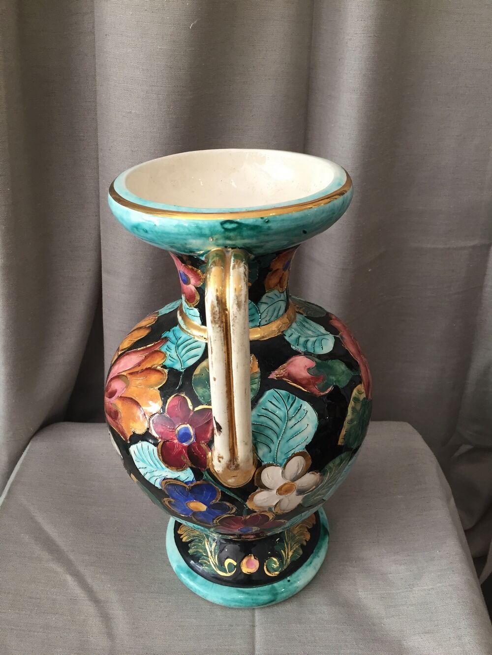 Vase amphore monaco a decor floral