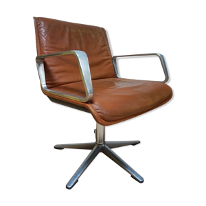 Fauteuil en cuir cognac