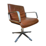 Cognac leather armchair by Delta 2000 for Wilkhahn, Germany, 1960s