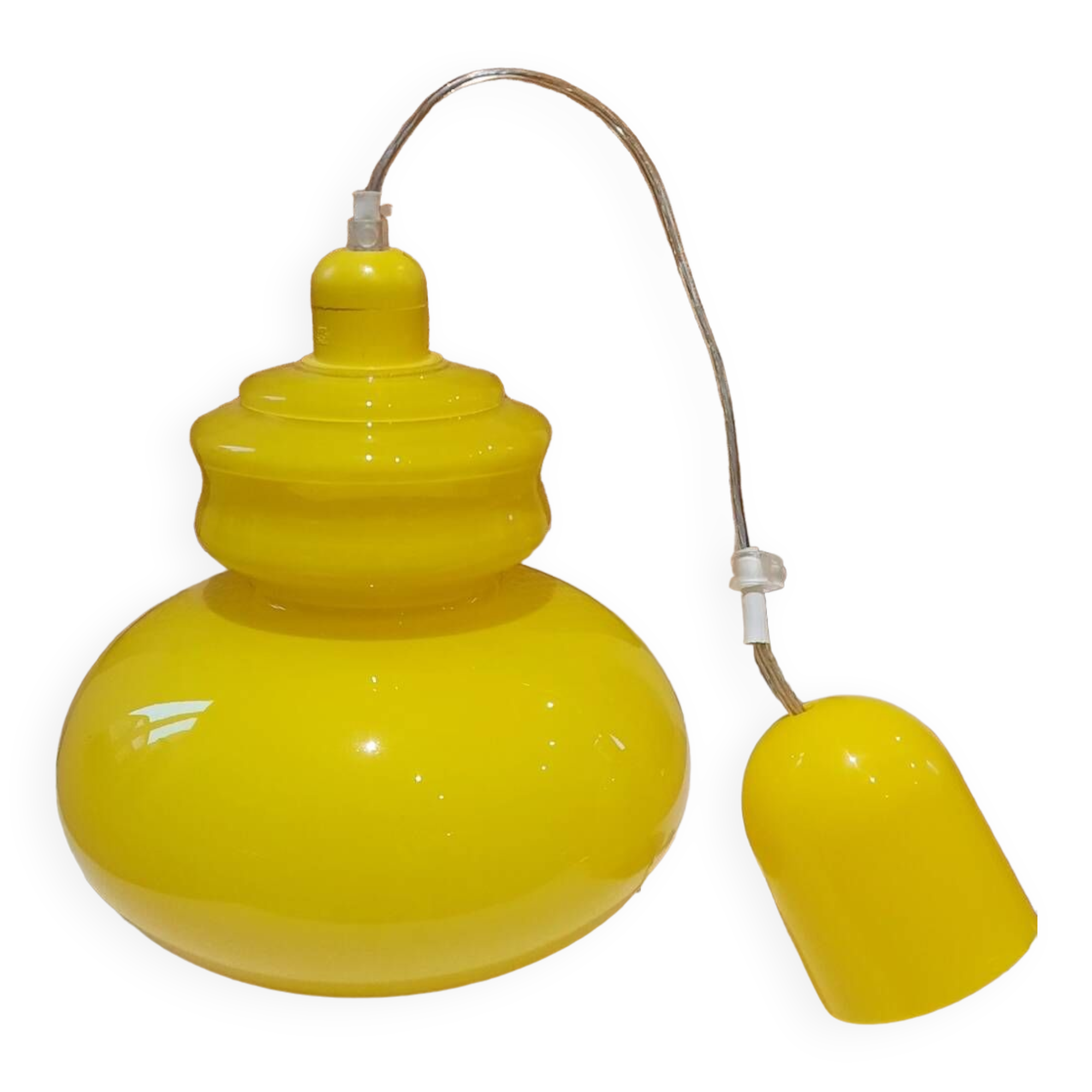 Vintage yellow glass pendant light