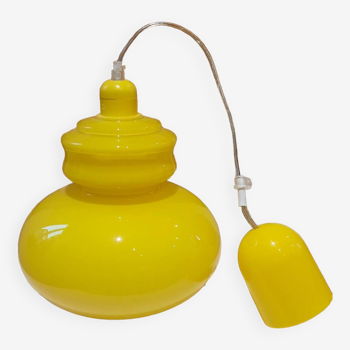 Vintage yellow glass pendant light