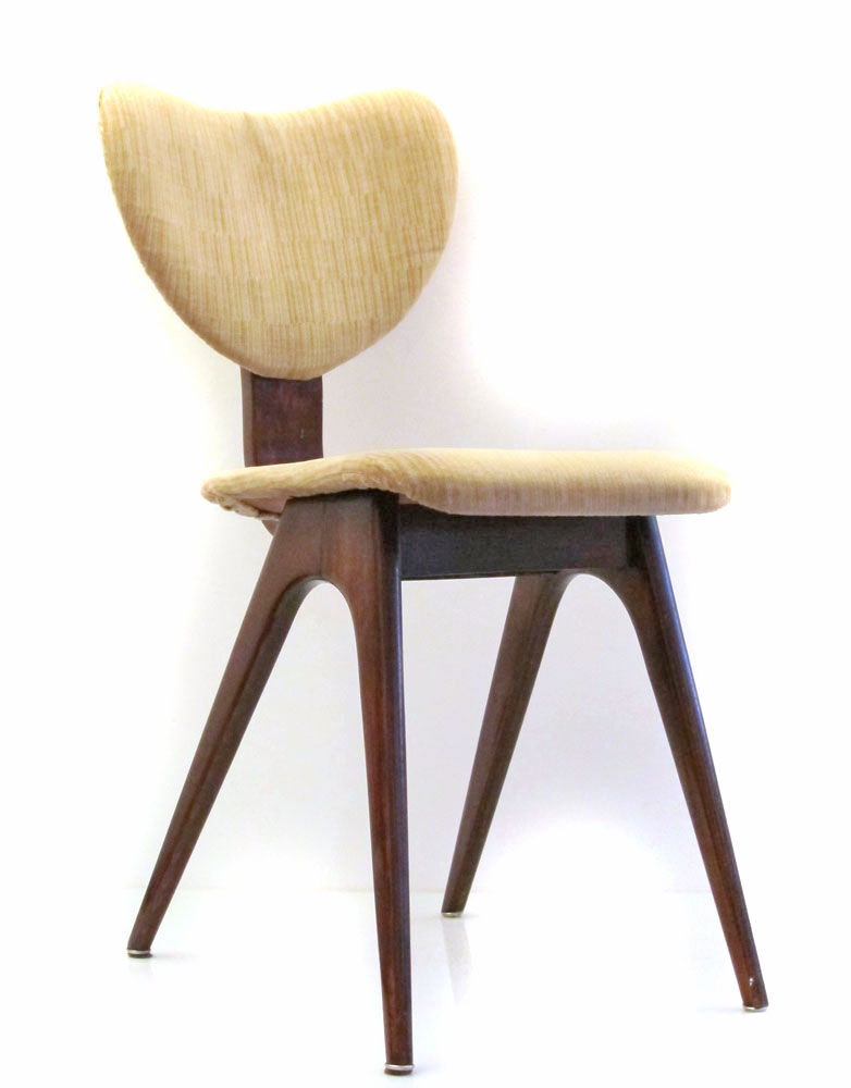 Chaise en bois contreplaqué des années 50