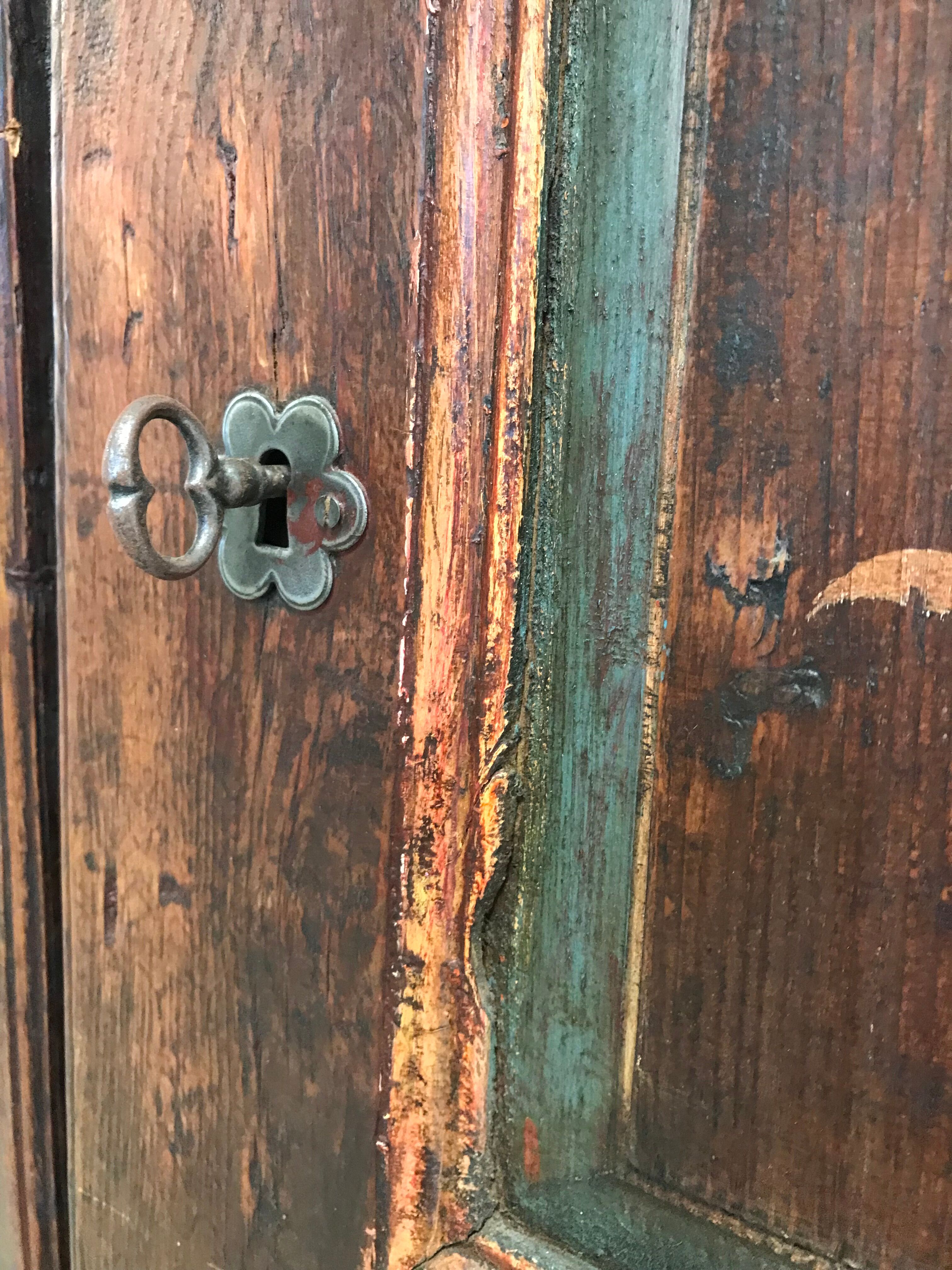 Old double door painted wood