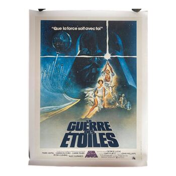 Affiche cinéma originale entoilée "La Guerre des étoiles" Star Wars 60x80cm 1977