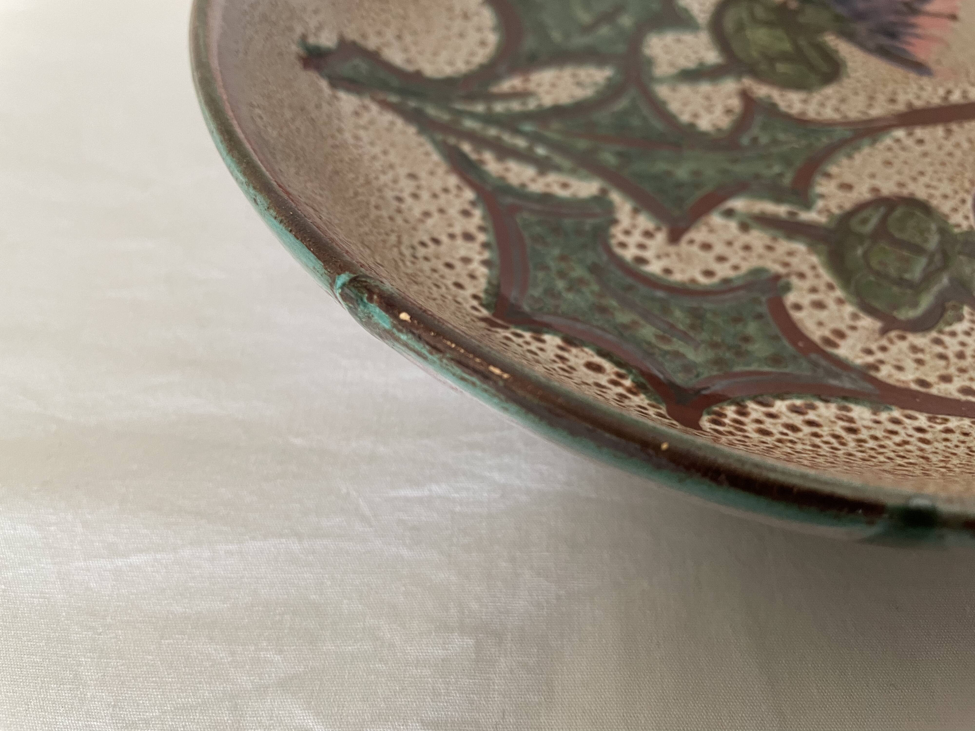 Vallauris deep plate with thistles