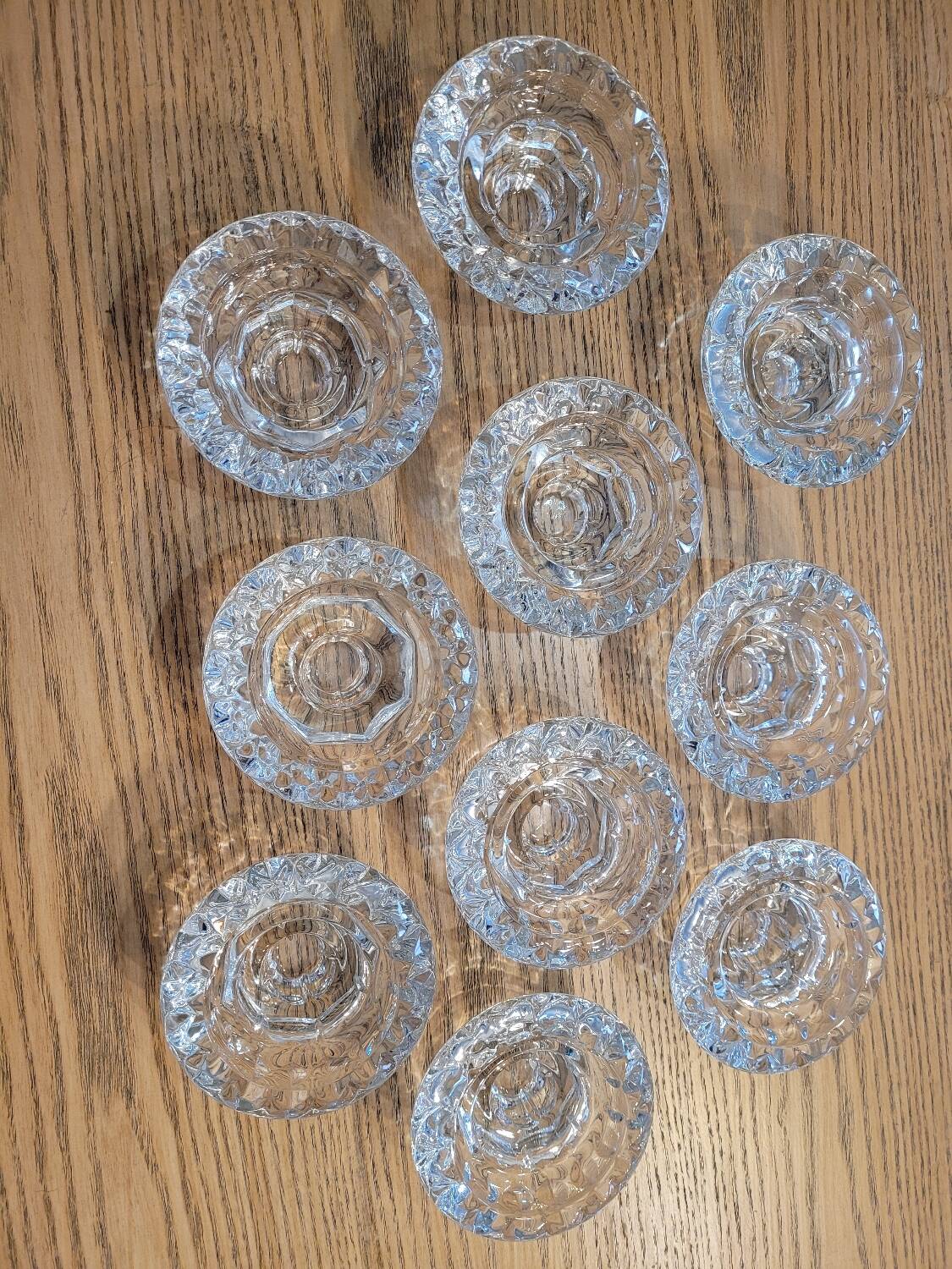 Set of 10 arc crystal candle holders