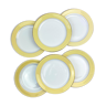 Lot de 6 assiettes en porcelaine jaune doré l'Amandinoise modèle 7894